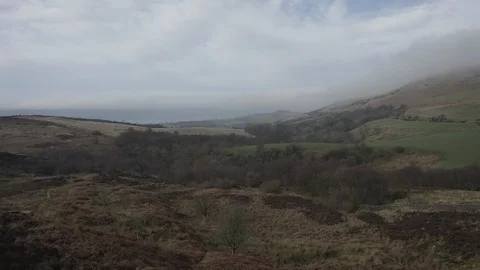Drone Aerial of Low Cloud above The Greenock Cut Видео 103473137