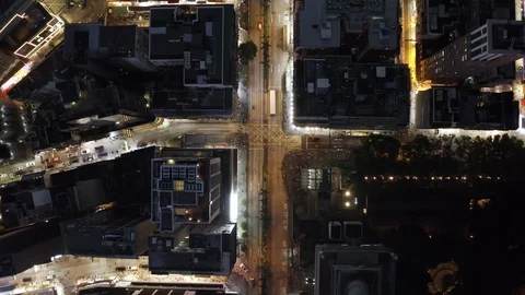 Drone aerial lowering down on streets of Hong Kong Kowloon side. China. Asia. Stock Footage 101860755