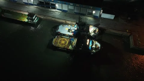 Drone Aerial of Marco Zero and Recife Antigo at Night Vidéo 329259389