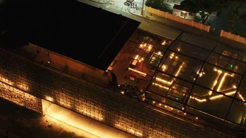 Drone Aerial of Marco Zero and Recife Antigo at Night 库存影片 329259618