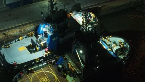 Drone Aerial of Marco Zero and Recife Antigo at Night Video stock 329259650