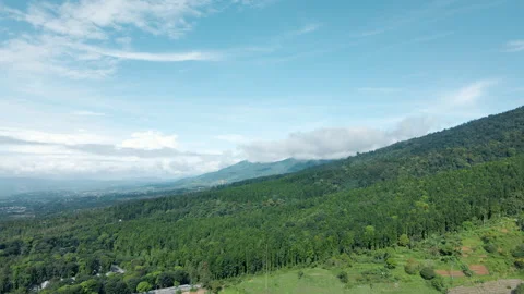 Drone Aerial of Mountain Peaks with Clouds in Sky Stock Footage 309183236