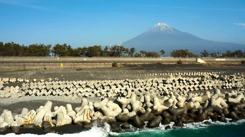 Drone Aerial of Mt. Fuji Stock Footage 101215540