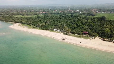 Drone Aerial Nepa Beach Madura Island Indonesia 02 Stock Footage