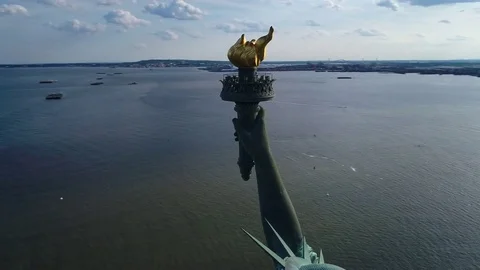 Statue Of Liberty Drone Stock Footage ~ Royalty Free Stock Videos | Pond5