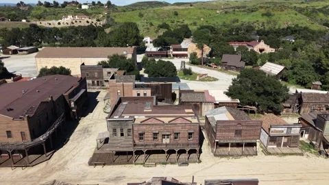 Drone Aerial Over Melody Ranch Studios Hollywood Western California 20250312 Stock Footage 331398962