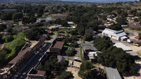 Drone Aerial Over Melody Ranch Studios Hollywood Western California 20250312 Stock Footage 331398966