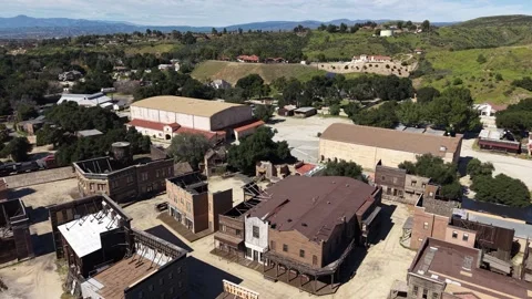 Drone Aerial Over Melody Ranch Studios Hollywood Western California 20250312 Stock Footage 331399032
