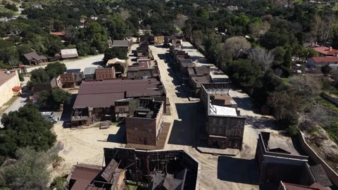 Drone Aerial Over Melody Ranch Studios Hollywood Western California 20250312 Stock Footage 331399176