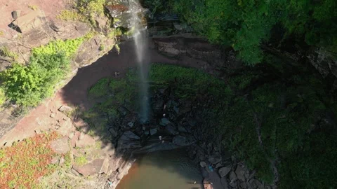 Drone Aerial Over Waterfall Basin – Kaaterskill Falls Catskills 4K Stock Footage 320849232