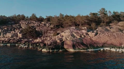 Drone Aerial Panning Left At Seafront Stock Footage 168817710