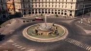Drone Aerial Piazza Della Repubblica 4K Empty Rome Stock Footage
