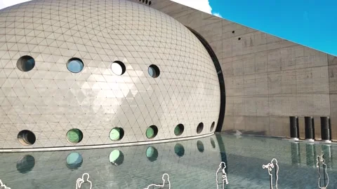 Drone Aerial Push-in Forward Movement to CSO Ada Ankara Modern Architecture Stock Footage 327870331