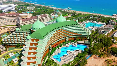 Drone aerial of resort complex in Turkey. Stock Footage 334218034