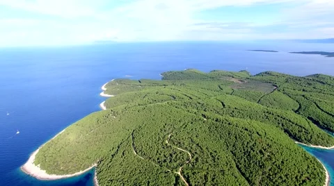 Drone aerial shoot of beautiful island Korcula Stock Footage