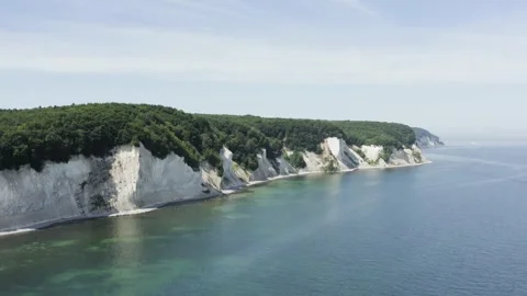 Drone Aerial Shot of the chalk cliffs on Ruegen Rügen in Germany in Stock Footage 133875838