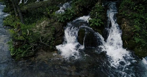 Drone Aerial Shot, flying down over the natural springs Stock-Footage 112084070