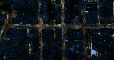 Drone aerial shot looking down on Hong Kong Kowloon side. Stock Footage 101860132