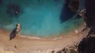 Drone Aerial Shot Of Scenic Sandy Beach And Sea, Nature Park Of Arrabida Stock Footage