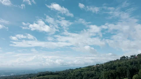 Drone Aerial of Soft Clouds in Clear Blue Sky Stock Footage 308859159