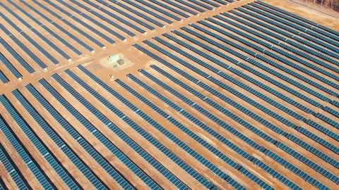 Drone Aerial of Solar Panels Stock Footage 84886984