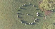 Drone Aerial Stone Circle Surrey Hills Zooming Out 4K Stock Footage