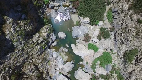 Drone Aerial straight down shot of Preveli River Video stock 80116374