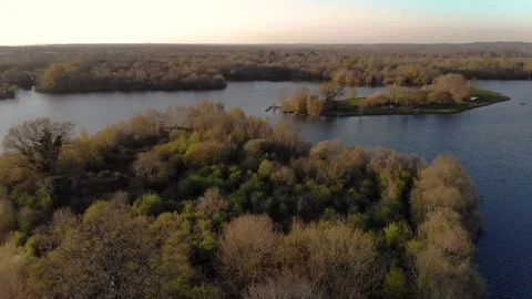 Drone Aerial Taking Off Over Trees And Lake 스톡 동영상 106154624