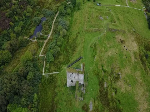 Drone Aerial of Tarbert Castle Видео 81629528