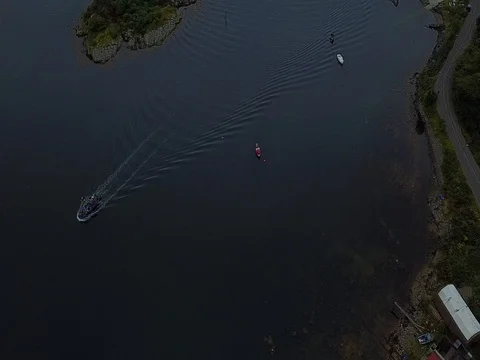Drone Aerial of Tarbert Harbour Видео 81629543
