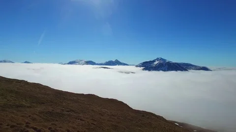 Drone Aerial of Thermal Inversion in Mountains Video stock 81719260