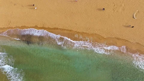 Drone aerial top view of Ramla bay. Gozo island, Malta Stock Footage 270366288
