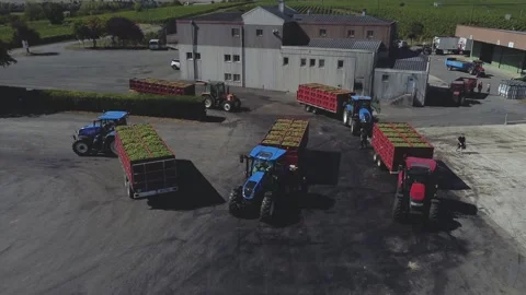 Drone aerial Tractor Wine Tracteur Vin #3 Stock Footage