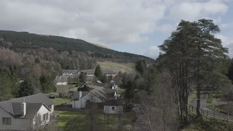 Drone Aerial of Tyndrum Video stock 105129579