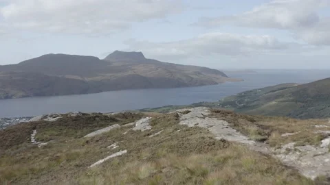 Drone Aerial of Ullapool Town from Ullapool Hill Stock-Footage 140592466
