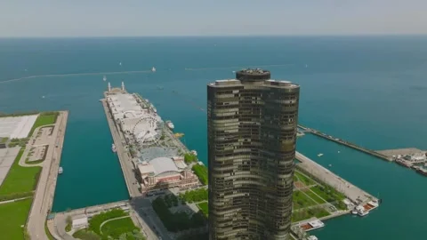 Drone Aerial Video Of Chicago Millenium Park, Aerial Illinois Chicago Video Stock Footage 275299825