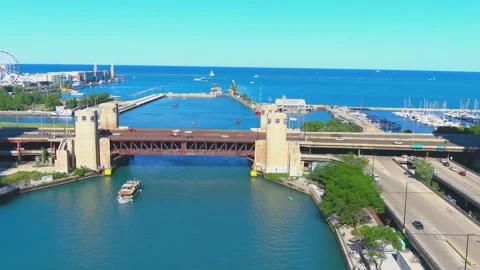 Drone Aerial Video Of Chicago Millenium Park, Aerial Illinois Chicago Video Stock Footage 275300570
