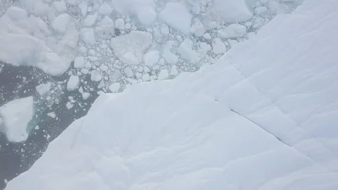 Drone aerial video of Iceberg and ice from glacier in arctic nature landscape. Video stock 128593553