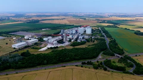 Drone Aerial Video of Large Sugar Factory Stock Footage 337892001