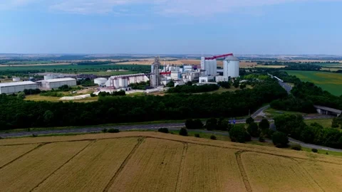 Drone Aerial Video of Large Sugar Factory Complex Stock Footage 337892235