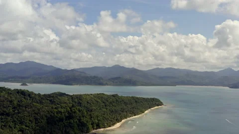 Drone aerial video of Phllippinian Las Cabanas beach, Palawan, El Nido Stock Footage 130470432