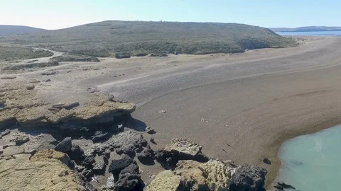 Drone aerial view beach Cabo curioso - Argentina Stock Footage 106743265