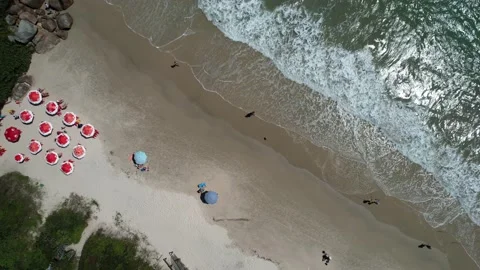 Drone aerial view on the beach Stock Footage 229853467