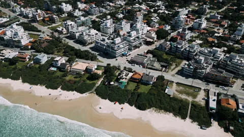 Drone aerial view of the beach Stock Footage 309827076