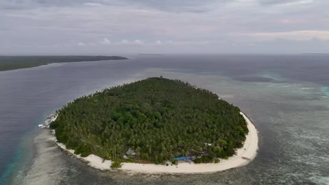 Drone aerial view of the beautiful raw Sicsican Island Stock Footage 330064647