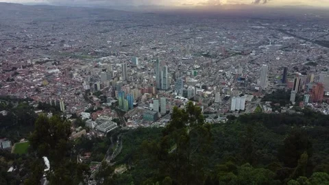 Drone aerial view of Bogota city capita... | Stock Video | Pond5