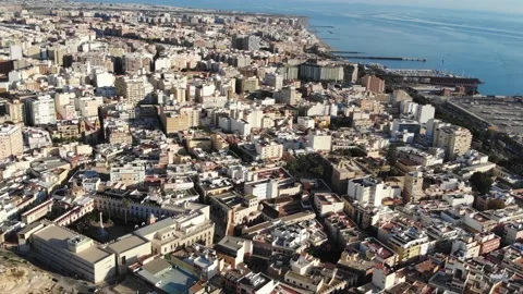 Drone Aerial View Of The Central Part Of Almeria City In Spain Stock Footage 195792202