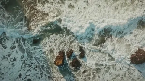 Drone Aerial View of Choppy Waves from Above – Dynamic Water Scene Stock Footage 315098752