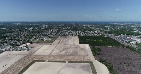 Drone Aerial view construction New Port Richey Pasco County Florida Stock Footage 105365504