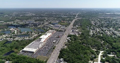 Drone Aerial view construction New Port Richey Pasco County Florida Stock Footage 105366046